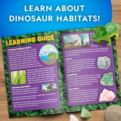 National Geographic Light-Up Dinosaur Terrarium Science Kit for Kids | Multicolor Light, Real Plants, Dinosaur Habitat, Real Gemstones, DIY Nature Activity, Science Learning Toy, Birthday Gift - style: Dino Habitat