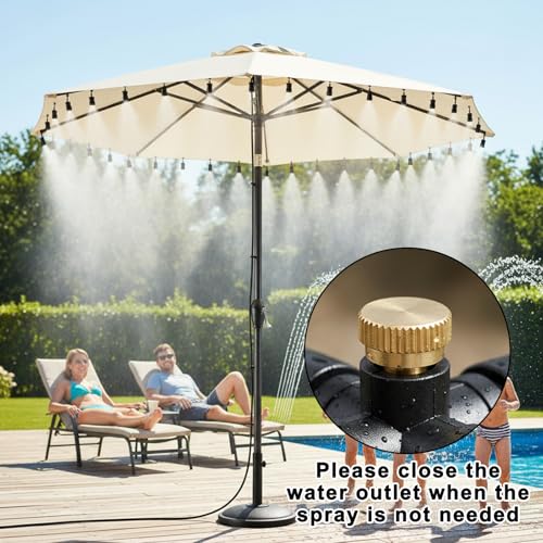 Misting Nozzles, 12 Pcs Mister Nozzles with O Ring, Mist Nozzle Brass Misting Heads Mister Parts Accessories for Garden Greenhouse Patio Outdoor Cooling System