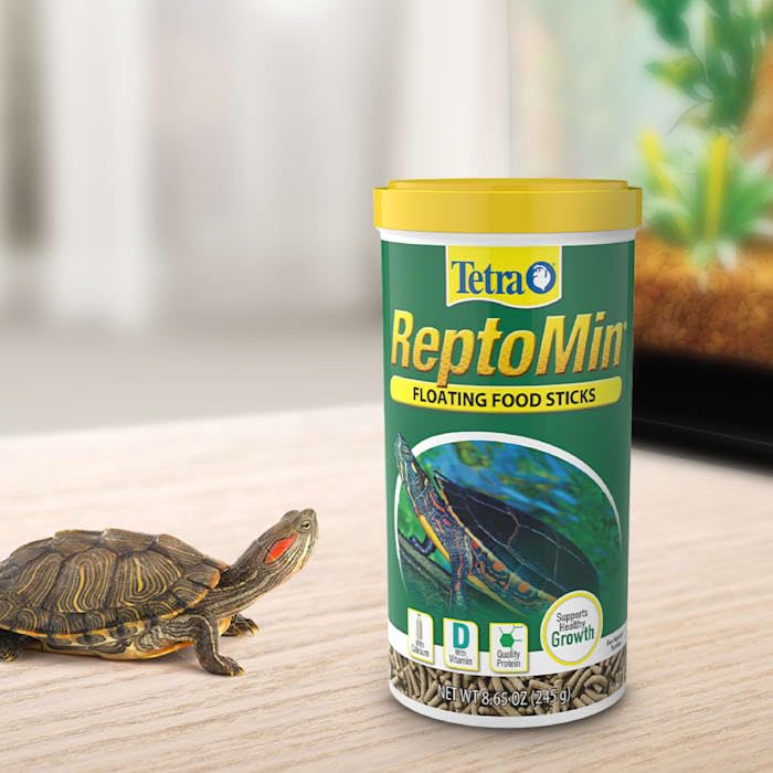 Tetra ReptoMin Floating Food Sticks, 8.65 ounces/245 Grams, Soft Stick Food Formulated for Aquatic Turtles. - size: 8.65 Ounce (Pack of 1)