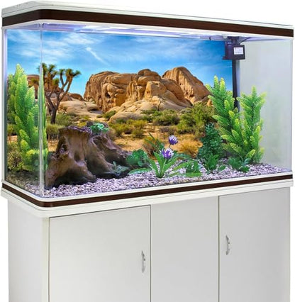 8x6ft Bearded Dragon Tank Background Durable Polyester Terrarium Background | Joshua Tree National Park Desert Cactus Sandstone Backdrop for Reptile Habitat Tank - size: 8x6ft