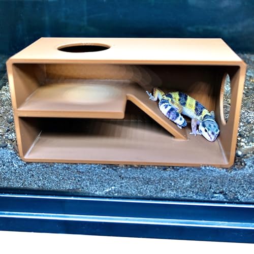 Reptile Amphibian Cave Against Glass Viewing Hide | Dig Box Enclosure Reptile Habitat Tank Enrichment | Snake Leopard Gecko Decoration Accessories Supplies Toys Ornaments