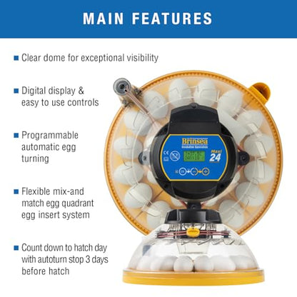 Brinsea Maxi 24 Advance Incubator with auto Turner for Hatching 24 Eggs | Temperature control to ensure optimal conditions for hatching 24 eggs or more with inserts, Easy to use precision controls - size: 24 Eggs