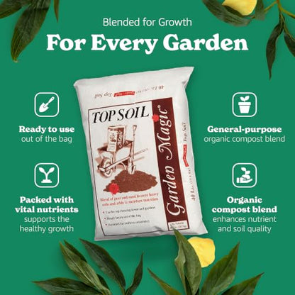 Michigan Peat Garden Magic Organic Potting Topsoil Mix, 40 lb, 8-Pack | Moisture Retaining Organic Blend for Indoor and Outdoor Planting, Potting, Gardening, and Landscaping - size: 40-Pound (8 Pack)