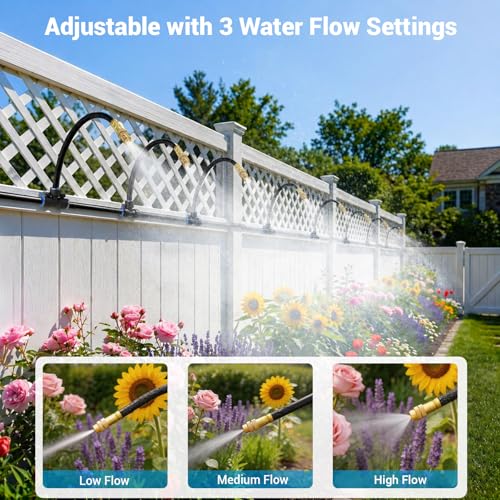 Thiswing 200FT 360° Adjustable Irrigation System for Garden | 1/4" Tubing, Automatic Watering Misting System with 36 Nozzles, Sprinkler for Garden, Yard, Lawn and Outdoor Plants - size: 200 FT