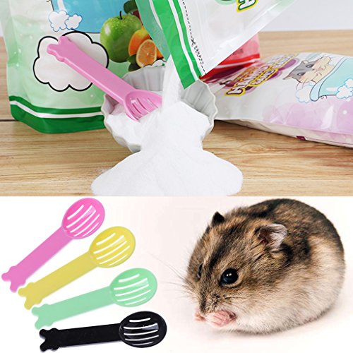 Small Pet Litter Scooper, PP Plastic Cage Cleaning Shovel for Hamster, Hedgehog, Cavy & Cats – Lightweight Sand Sifter for Bathing & Waste Removal