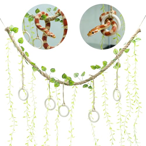 39 Inch Snake Climbing Vine, Natural Jute Rope Accessory for Ball Pythons and Corn Snakes, Flexible Reptile Climbing Branch for Terrarium Enrichment and Habitat Decor