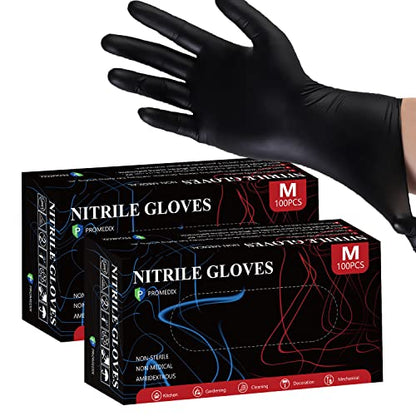 Nitrile Disposable Gloves,4mil-100 Count,Gloves Disposable Latex Free,Powder Free for Cooking,Household,Food safe - size: Small, style: Black of 200