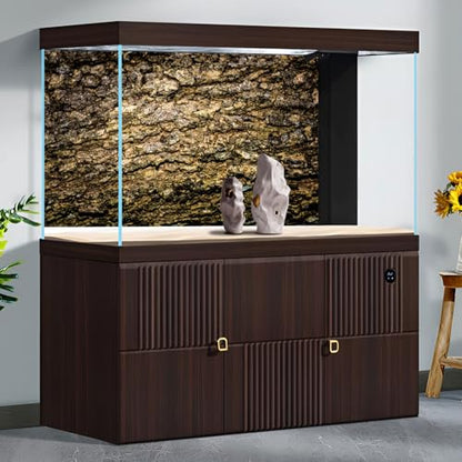 Tree Bark Texture Reptile Tank Background Old Wood Texture Aquarium Background Aged Rough Natural Wooden Bark Terrarium Background Wooden Textured Aquarium Fish Tank Background Wallpaper 24x12in - color: Brown_Black, size: 24(W)x12(H)inches/ 60(W)*30cm(H)