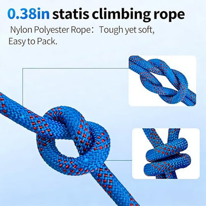 150ft 3/8 Inch Climbing Rope, Heavy Duty Arborist Rope(Blue) - size: 3/8in-150ft-Blue