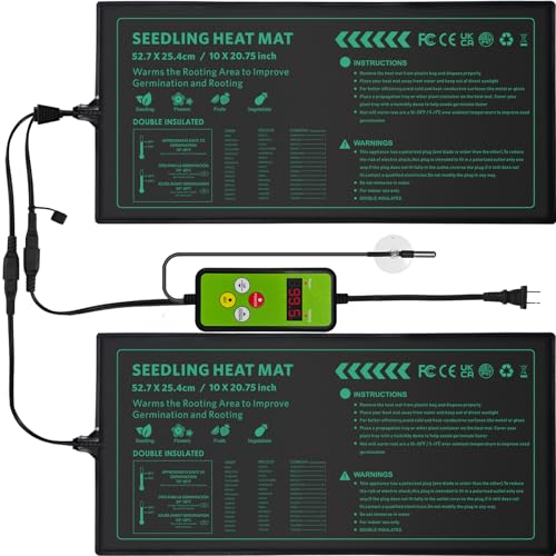 Seedling Heat Mat with Temperature Control Durable Waterproof Plant Heating Pad 10"x 20.75" for Germination, Indoor Gardening, Greenhouse - size: 1 Controller
