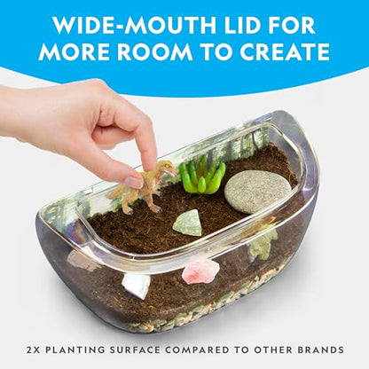 National Geographic Light-Up Dinosaur Terrarium Kit for Kids Ages 6+ | Real Plants and Gemstones, Night Light, Dino Habitat, DIY Science Activity, Dinosaur Toys, Birthday Gift - style: Large Dino Habitat