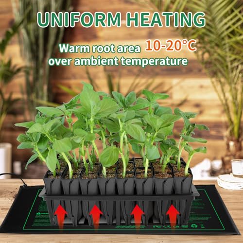 Seedling Heat mat | 3 Pack | Durable Waterproof | Heat Mats for Seed Starting,Seed Germination Heating Mat 10 x 20.75 Inch - size: 3 Pack Seedling Heat mat