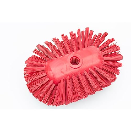 SPARTA Tank and Kettle Scrub Brush Heavy-Duty Tile Brush, Color-Coded and Handle Compatible (Sold Separately) for Optimal Access In Spacious Containers, Plastic, 5.25 X 7.5 Inches, Red - color: Red