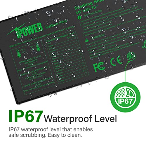 iPower 2 Pack 10" x 20.75" Seeding Heat Mat with Thermostat Temperature Adjustable Knob Durable Warm Hydroponic Plant Germination Starting Pad, Black - size: 10" x 20.75"(x2), style: with Adjustable Knob