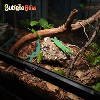 Reptile Hide Rock Cave, Small Resin Corner Hideout for Juvenile Leopard Geckos, Small Geckos, Small Lizards & Juvenile Snakes, Natural Terrarium Tank Decor for Dry or Humid Habitats