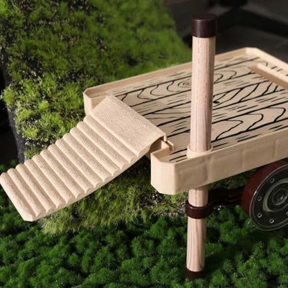 Turtle Basking Platform Floating Dock for Reptile Aquarium Sunbathing and Climbing Accessories(S)