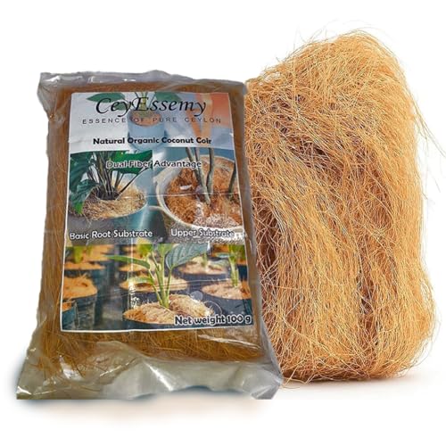 Natural Coconut Husk Dual Fiber Organic Pure Coconut Husk Silk for Plants Coco Coir Fiber Substrate Loose & Fluffy Non-Vacuumed Easy to Separate for Orchids - size: 100g- Dual Fiber