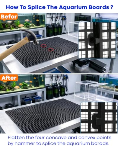 12Pcs Aquarium Fish Tank Divider with 15 Sucker Clips, DIY Egg Crate Aquarium Adjustable Separation Board for Fish Tank Breeding & Aquascape Platform Building
