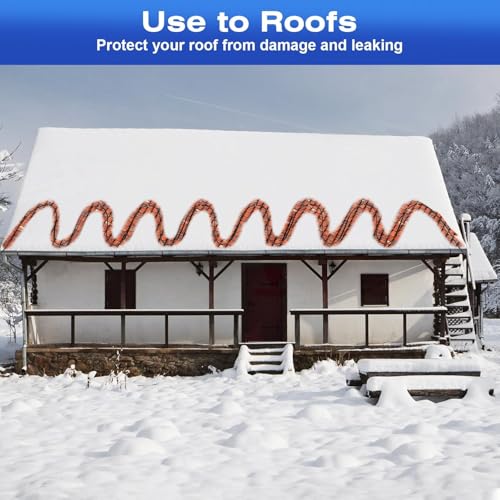 3FT-200FT Heat Tape for Water Pipes, -40°F Deicing Pipe Heat Cable,Electric Heating Cable Pipe,Frezze Protection for Heat Trace Cable for Metal, Plastic Home Pipes,Gutter,120V 5W/ft（200FT） - size: 200FT