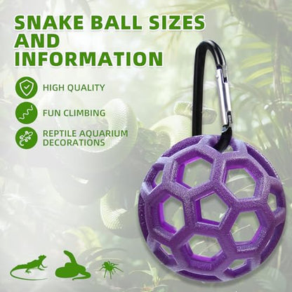 Slim Snake Climbing Accessories Reptile Climbing Ball, Jungle Gym Ball for Small Ball Python Playground Climbing, Snake Enrichment Exercise Snake Balls (Purple) - color: Purple