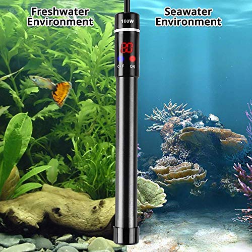 MQ Titanium Alloy 200W Aquarium Heater for Salt and Fresh Water, Digital LED Display Submersible Heater with External Thermostat Controller, for Fish Tank 25-40Gallon - size: 200W for 25-40 Gallon Tank