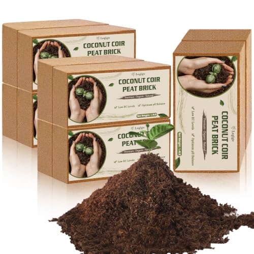 10 Pack Coco Coir Bricks for Plants- 100% Organic Coconut Coir Soil | Compressed Coconut Fiber Substrate, Coco Peat Garden Soil for Seed Starter, Potting Mix and Indoor & Outdoor Plants - size: 10 Pack