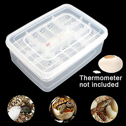Still Awake Reptile Egg Incubator Professional Hatcher Hatching Box Case Tray Plastic Breeding Incubator for Hatching Snake,Lizards, Reptiles,Gecko(16 Slots Without Thermometer)