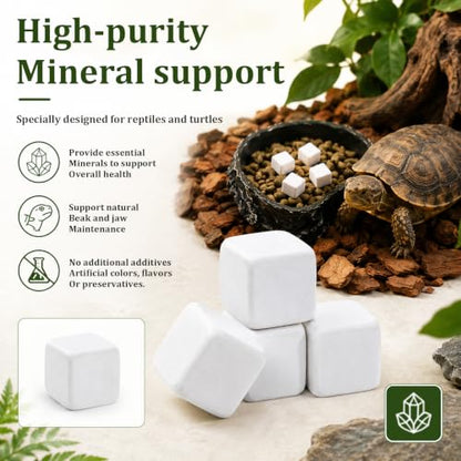 Tortoise Calcium Cubes,18Pcs Natural Calcium Mineral BlocksTurtle Teeth Grinding Stone,Chew Toy for Turtle Tortoise Parrot Rabbits Lizard Aquarium Supplies