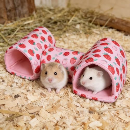 Guinea Pig Hideout Tunnel，Hamster Bed Small Animal Hideaway Tube House for Rat Mice Parrot Chinchilla Hedgehog Flying Squirrel Resting Sleeping Playing Washable Warm Bed Plush Nest Habitats