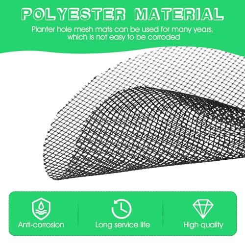 Ouligay 100pcs Flower Pot Hole Mesh Pad, 4 inch Rounds Plastic Mesh Sheet, Bonsai Bottom Grid Mat, Keep Soil from Flowing Away DIY Drainage Netting Pot