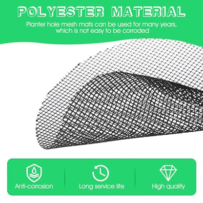 Ouligay 100pcs Flower Pot Hole Mesh Pad, 4 inch Rounds Plastic Mesh Sheet, Bonsai Bottom Grid Mat, Keep Soil from Flowing Away DIY Drainage Netting Pot