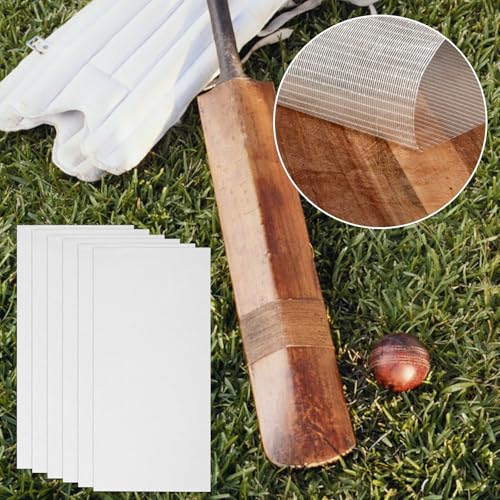 6 Pack Cricket Bat Protection Sheet, Transparent Cricket Bat Tape | High Viscosity Fiberglass Anti Scuff Sheet Tape Clear Face Cover for Cricket Bat Care