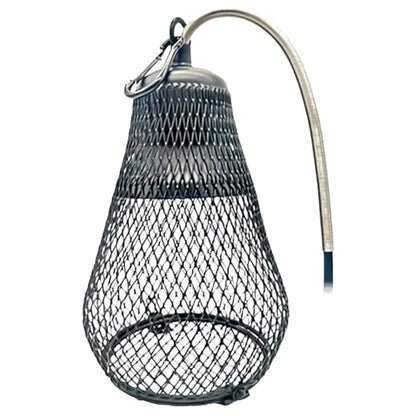 Reptile Heat Lampshade, 7.7 in Ceramic Cover with Dimmer Switch, Anti-Scald Metal Mesh Cage, Anti-Bite Cable Protection for Lizard, Turtle, Parrot, Bulb Not Included