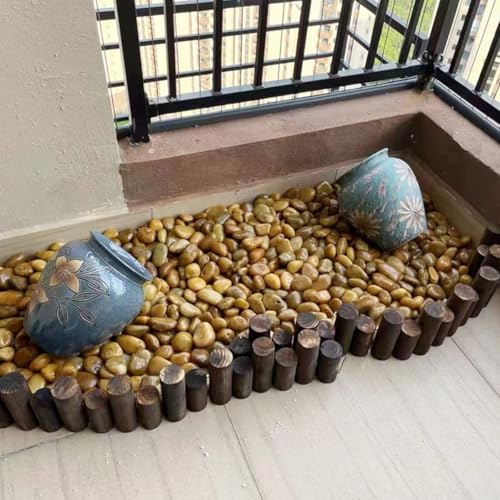 10lbs Yellow River Rocks, 1-2 Inch Natural Pebbles for Indoor Plants, High Polished Decorative Stones Vase Filler Fish Tank Aquariums Landscaping Garden - color: Yellow, size: 10 Pounds