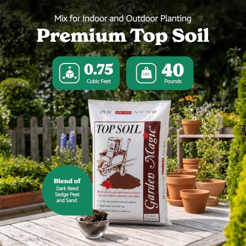 Michigan Peat Garden Magic Organic Potting Topsoil Mix, 40 lb, 8-Pack | Moisture Retaining Organic Blend for Indoor and Outdoor Planting, Potting, Gardening, and Landscaping - size: 40-Pound (8 Pack)