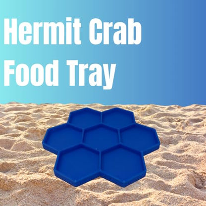 Hermit Crab Feeder Dish | 7 Tray Dish for Crab or Snail Feeding | Mix & Match Crab Food | Made in USA (Blue, Hexagon) - color: Blue, Hexagon
