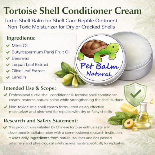 KR. LIF Tortoise Shell Balm Conditioner for Sulcata & Russian Tortoise – Turtle Shell Moisturizer Protector for Reptile Dry Skin Care 2.6 Oz