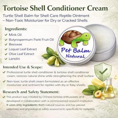KR. LIF Tortoise Shell Balm Conditioner for Sulcata & Russian Tortoise – Turtle Shell Moisturizer Protector for Reptile Dry Skin Care 2.6 Oz