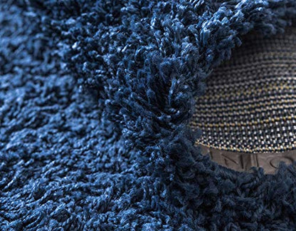 Unique Loom Solid Shag Collection Area Rug (2' 2" x 3' 1" Rectangle, Sapphire Blue/ Navy Blue) - color: Sapphire Blue/Navy Blue, size: 2'2" x 3'1" (Rectangular)