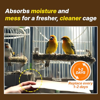 T TORTO9 Kraft Bird Cage Liners 31 x 21.5 Inch, 120 Sheets, Absorbent Paper Tray Liners for Large Bird Cages, Pre-Cut Disposable Cage Bottom Liners - size: 31 x 21.5 in kraft