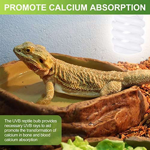 Reginary 4 Pcs Uvb Reptile Light 10.0 26 W, Reptile Uvb Bulb for Desert Tropical Sub Tropical Fluorescent Simulation Color Light for Turtle, Bearded Dragon, Lizard, Gecko