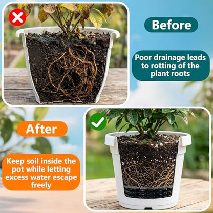 EBaokuup 4 Pcs Plant Pot Drainage Insert Discs, 9 Inch Thickened Mesh Pot Drainage Discs, Lightweight Planter Pad Insert to Prevents Soil Loss Indoor Outdoor - color: 9 Inch-4 Pcs