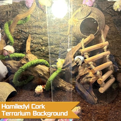Hamiledyi 8PCS Cork Terrarium Background 15.7x11.8in Natural Large Cork Bark Backdrop Reptile Climbing Mat Tank Habitat Decor for Spider Lizard Chamelon Turtle Beared Dragon - size: 8PCS-15.7x11.8in