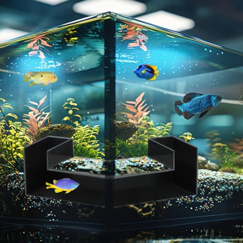 NINEFOX Aquarium Tunnel Cave Hideout Fish Shrimp Undergravel Corner Decor | Viewing tunnel shelter with dual entrance for aquarium substrate hideaway, corner placement, and glass observation