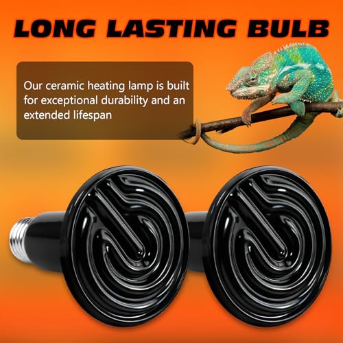150W Ceramic Heat Emitter E26 Base Ceramic Heat Bulb Ceramic | Heat Lamp for Reptiles No Light Heat Lamp for Amphibian Pet Brooder Coop Lizard Turtle Snake Terrarium - style: 150 Watts