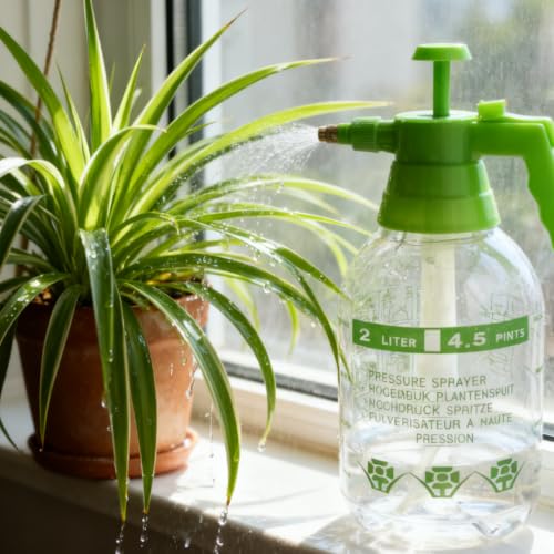 2L Handheld Garden Pump Sprayer 0.5 Gallon Water Mist Spray Bottle for Plants with Adjustable Brass Nozzle Orange (2L Green) - color: 2L Green