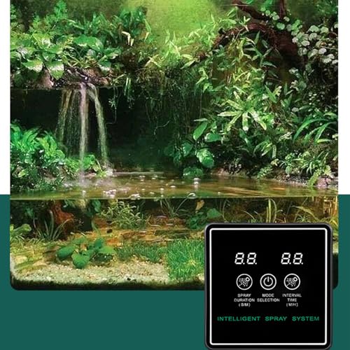 Reptile Sprayer, 360 Degree Adjustable Misting, Smart Timing Spray System, Automatic Humidifier for Terrarium, Rainforest Living Environment with Plants