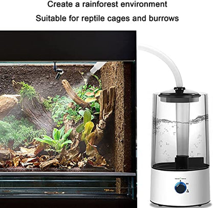 Reptile Humidifiers, Mute Reptile Fogger Terrariums Humidifier 4L Large Size Ideal for Reptile Terrariums, Reptile Fog Machine with Extension Tube for Reptiles Amphibians (4L)