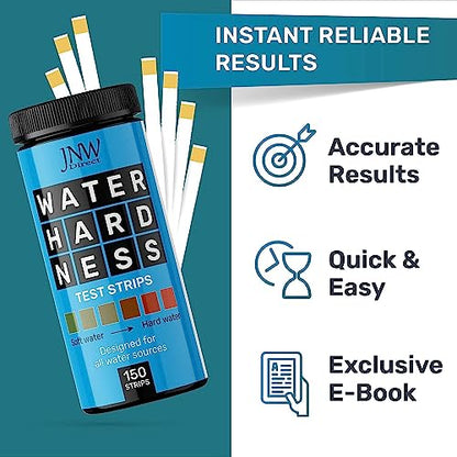 Water Hardness Test Strips for Home Water - 150 Strips Kit | Includes 150 water hardness test strips for tap, well and softened water with fast results and an easy color chart. - style: WATER HARDNESS TEST STRIPS - 150 STRIPS