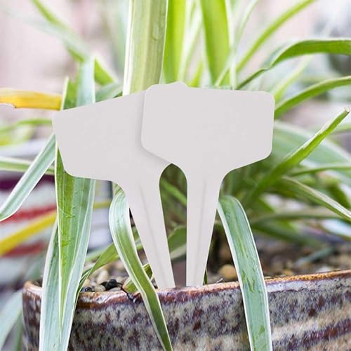100 Pcs T-Type Plastic Plant Labels, Waterproof Garden Markers for Seedlings, Potted Plants & Vegetables, Reusable White Nursery Tags for Outdoor & Indoor Gardening Garden Tools